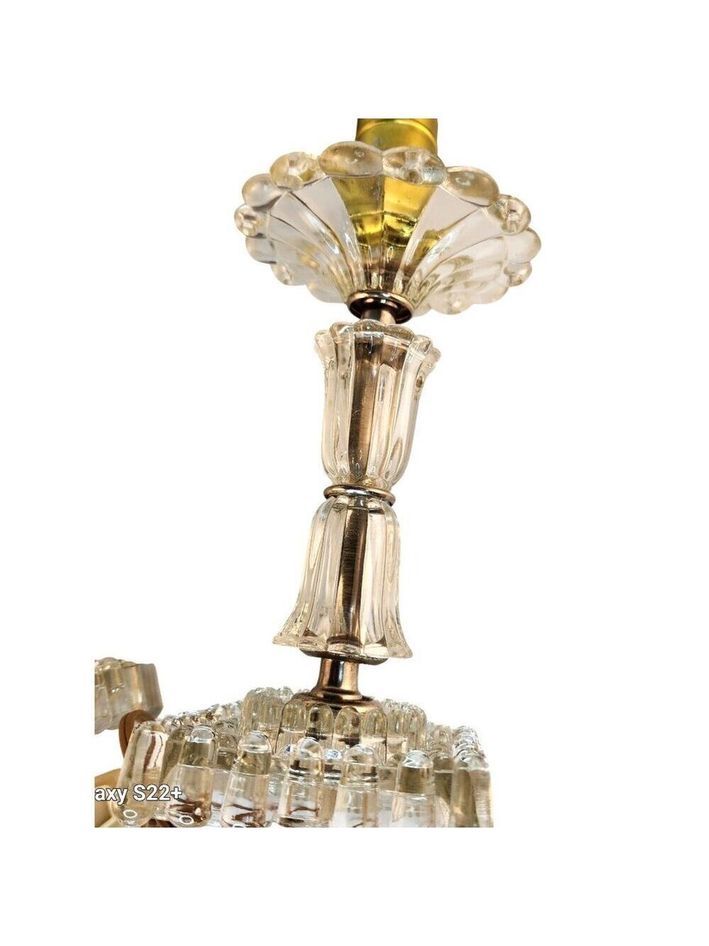 Two Glass Table Lamps with Brass Fixtures Decorative Lighting for Bedside or Liv - Picture 12 of 14